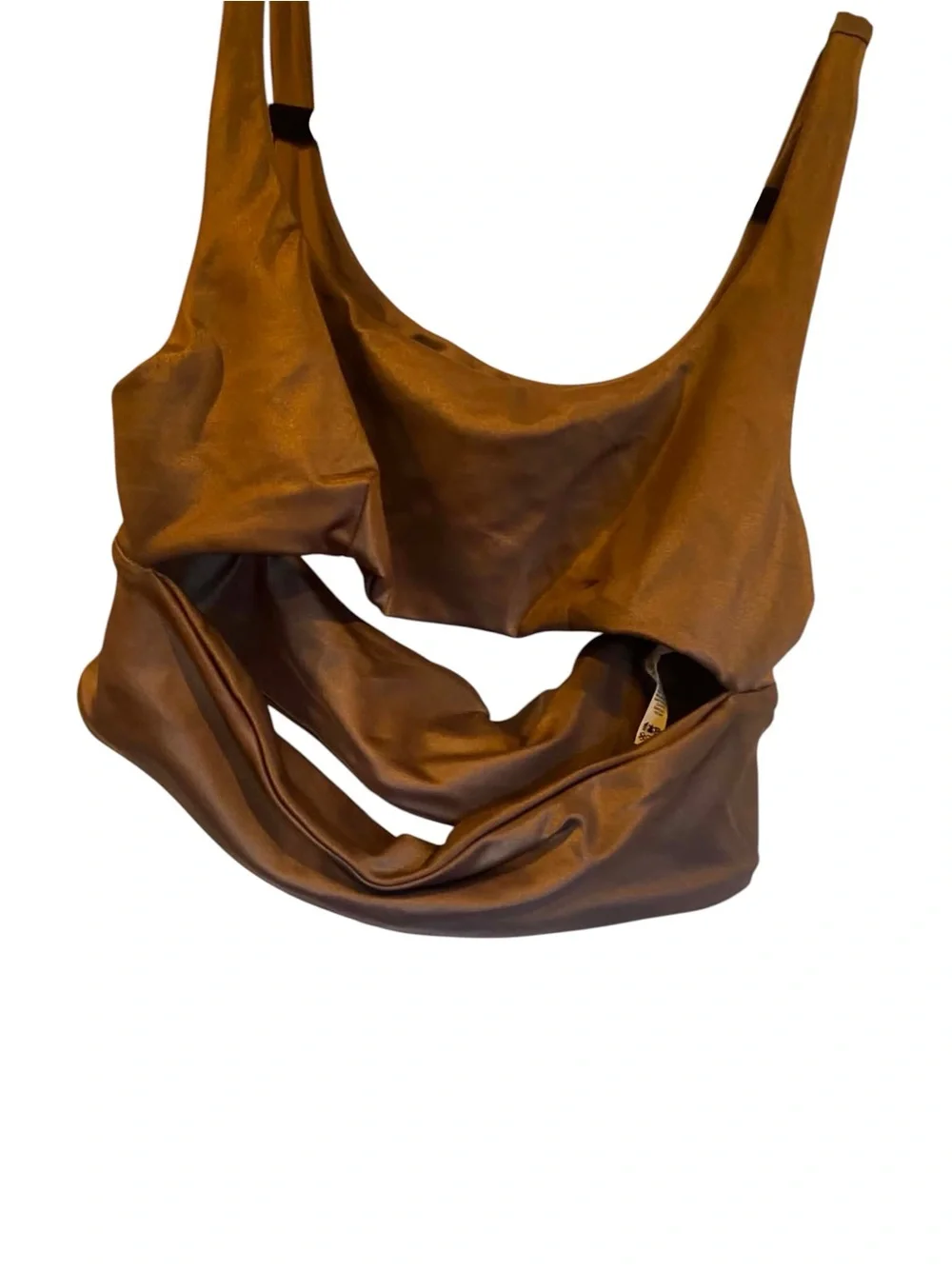 NWT Alo Yoga Slit Shine Bra COCO SHINE Size Large
